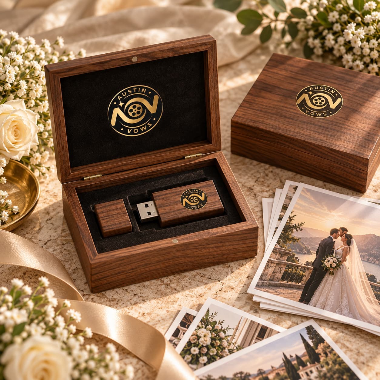 Engraved Wooden USB Box